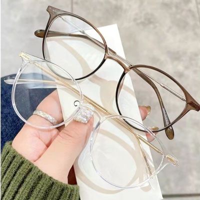 Glasses Flat Mirror UV400 Protection Eyeglass Anti-blue Light Luxury Brand Round Frame
