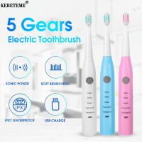 KEBETEME Ultrasonic Sonic Electric Toothbrush USB Rechargeable Tooth Brushes Washable Electric Teeth Brush