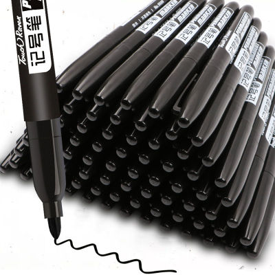 6 ชิ้น/เซ็ตปากกามาร์กเกอร์ถาวร Fine Point Waterproof Ink Thin Nib Crude Nib Black Blue Red Ink 1.5mm Fine Color Marker Pens-zptcm3861
