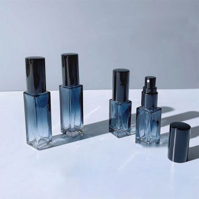 ✽❄♠ Gradient Blue Perfume Bottle 5ml 9ml 20ml Empty Glass Parfume Atomizer Travel Cosmetic Refillable Spray Bottle Sample Vials