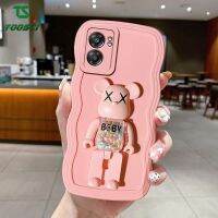 3D ฝาหลัง TPU เคสนิ่มใส่โทรศัพท์กรอบคลื่นหมีรุนแรงลูกกวาดสุดหรูสำหรับ A54 OPPO A55 A16 A15S A52 A92 A31 A36 A3S A7 A5S A12 A11K A53 A57 A96 F11ที่วางแบบหมุนได้