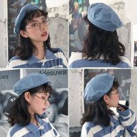 COD tjjs079 Beret Hat贝雷帽女士薄款透气英伦复古画家八角帽子韩版潮日系黑色☃卡蒂莎☃