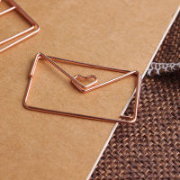 Rose Gold Love Paper Clip Envelope Shaped Modeling Clip metal Office Accessories Paperclips Metal Paper Clips Bookmark