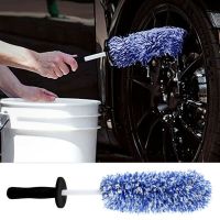 Tire Cleaning Brushes Microfiber Car Wheel Hub Cleaner Soft Tyre Rim Scrubber Handheld for Car Cleaning for Auto Vehicle Washing Adhesives Tape