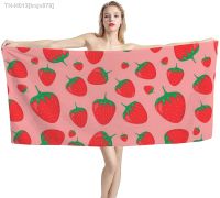 Fruit Cute Strawberry Print Summer Beach Towels Oversized Thickness Bath Spa Towels Microfiber Soft Fluffy Swim Towel for Travel