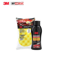 SET3  3M ฟองน้ำอเนกประสงค์ Car Wash Sponge+แชมพูล้างรถ 3M Car Shampoo 400มล.