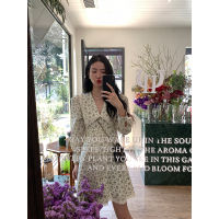 Za Fashion Doll Neck Long Sleeve Floral Dress Women Spring Dress New Waist Slim French Retro Short Skirt Vintage Kawaii Vestidos