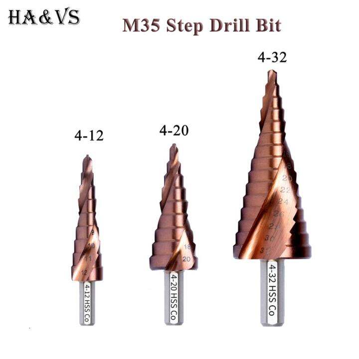 m35บิตหัวสว่านโคบอลท์เอ็ชเอสเอส5-hss-co-ความเร็วสูงก้านเหล็กทรงกรวยสามเหลี่ยมดอกสว่านโลหะชุดเครื่องมือที่เจาะรูไม้สำหรับ-stainles