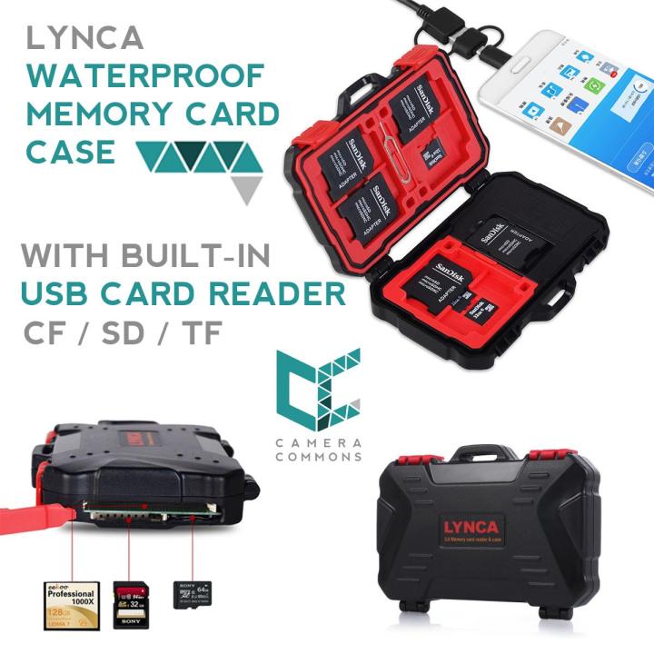 LYNCA Waterproof Memory Card Case with Built-In USB 3.0 Card