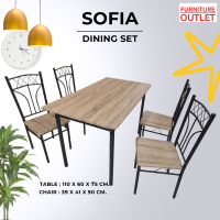 SOFIA ขายดี!! - ชุดโต๊ะอาหารเมลามีน 4 ที่นั่ง / ชุดอาหาร 4 คน /โต๊ะอาหารไม้/ โต๊ะ /ชุดอาหารมินิมอล minimal /เก้าอี็ / โต๊ะกินข้าว