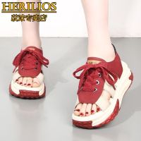 【Hot Sale】 HERILOS2023 new summer net red sandals womens super fire hollow all-match thick bottom sports soft feeling of stepping on shit