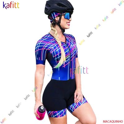 [COD] Kafitt Women 39;s Short Sleeve Cycling Triathlon Skinsuit Sets Macaquinho Ciclismo Feminino Jumpsuit Kits 20D