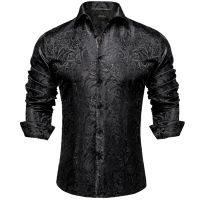 【Mens clothing】 Men 39; S แขนยาวหรูหราเสื้อเชิ้ตออกงานแขนยาวสีดำผู้ชาย39; S เสื้อเชิ้ตออกงาน-Men 39; S-Aliexpress