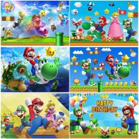 Backdrop Super Mario Boys Marios Bros Birthday Party Photography Background Baby Shower Event Wall Banner Poster Banner Decor