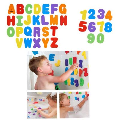 ของเล่นเด็กโฟมตัวอักษรและตัวเลขลอยน้ำแปะติดฝาผนังได้ ของเล่นในน้ำสำหรับเด็ก ของเล่นตอนอาบน้ำสำหรับเด็ก