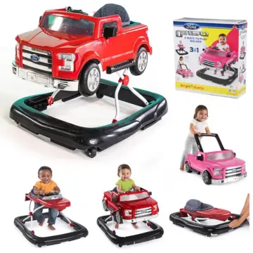 Bright Starts 3 Ways to Play Ford F-150 Baby Walker with Activity Station,  Pink 
