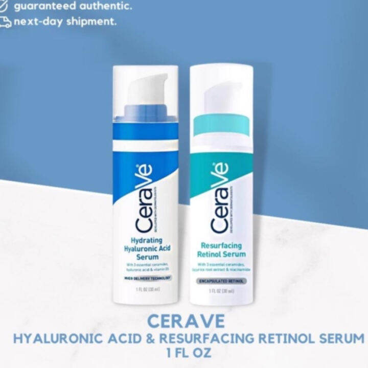 CeraVe Serums (Hydrating Hyaluronic Acid Serum ～ Resurfacing Retinol ...