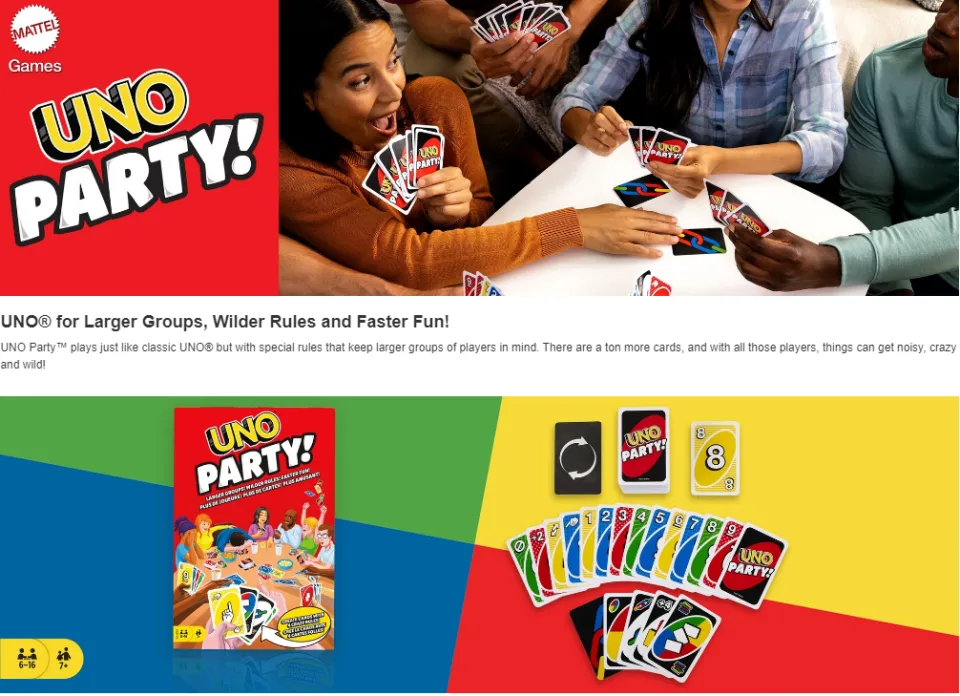 UNO Party Card Game Fun Games For Adult Game Nights