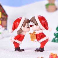 คู่คริสต์มาส christmas couple เครื่องประดับตั้งโต๊ะ ภูมิทัศน์ขนาดเล็ก diy บอนไซฉ่ำไม้ประดับ ตัวเลขพลาสติกพีวีซี ตุ๊กตา