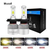 [ANYA Auto Parts] Muxall 2PC H4 LED H7 H11 H8 9006 HB4 COB S2ไฟหน้ารถ72W 8000LM Auto High Low Beam หลอดไฟ All In One รถยนต์6500K