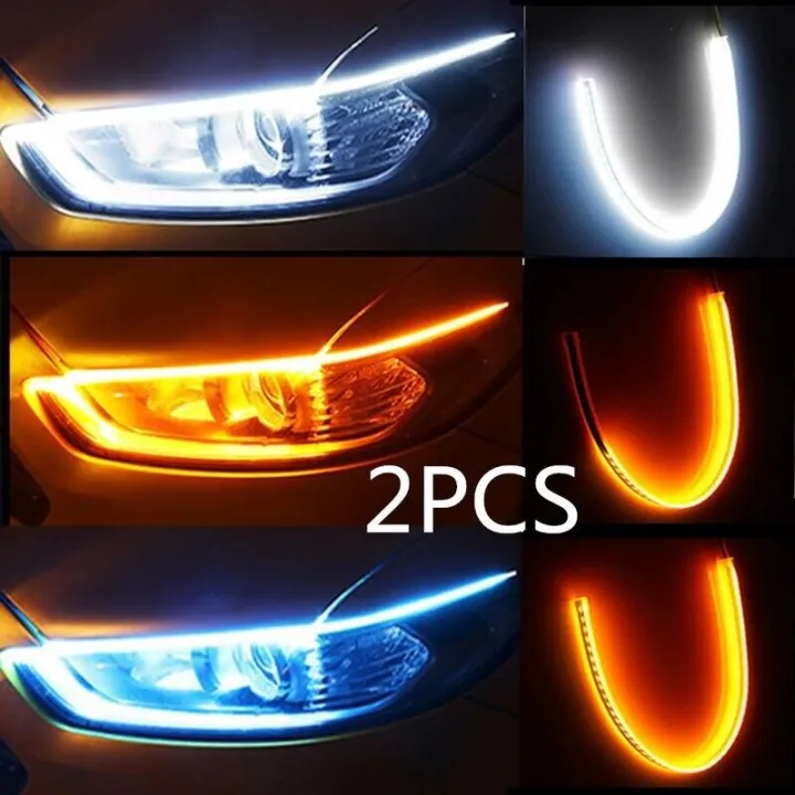 Led Drl Car Daytime Running Lights Flexible Waterproof Strips Auto Headlights Lazada Ph