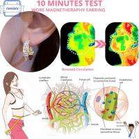 HAMIDAHY 2Pairs ที่เจาะรู Lymphcvity แม่เหล็กบำบัดต่างหู กดจุดหู ช่วยเพิ่มการไหลเวียนโลหิต ต่างหูเจอร์เมเนียมน้ำเหลือง แฟชั่นสำหรับผู้หญิง โลหะผสมอัลลอยด์ ต่างหูระบายน้ำเหลือง สำหรับผู้หญิง