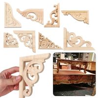 Unique Natural Floral Furniture Parts Woodcarving Decorative Wood Carved wooden Figurines Crafts Corner Appliques Frame