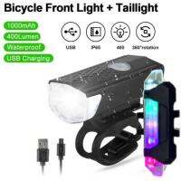 Bike Lights USB Rechargeable MTB Bicycle Headlight Taillight Set LED Flashlight Bike Lantern MTB Accessories Фонарь Велосипедный