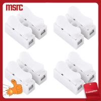 MSRC 100pcs 2พิน ขั้วต่อสายไฟ CH2 สีขาวขาว ขั้วต่อเทอร์มินัล ล็อคขั้วต่อสายไฟ 2A 220โวลต์ ขั้วต่อสายไฟสปริง แถบไฟ LED