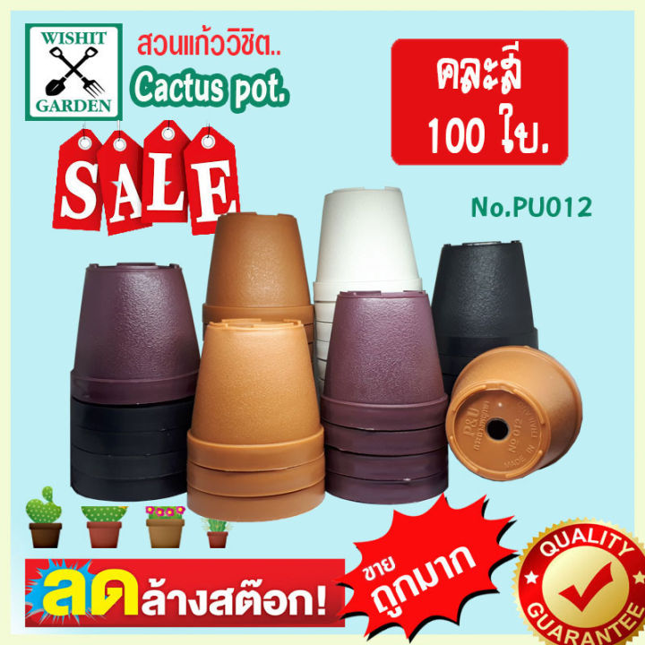 กระถางแคคตัส-กระถางกระบองเพชร-pu012-ขนาด-2-2-นิ้ว-คละสี-100-ใบ-เนื้อพลาสติกแน่นหนาทนทาน-ราคาถูก