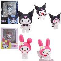 Melody 1857 Kuromi 1858อนิเมะตุ๊กตาขยับแขนขาได้รุ่น Q ชุดจำลองทำจาก PVC น่ารักมินิตุ๊กตาคริสต์มาสกวางเรนเดียร์จำกัด