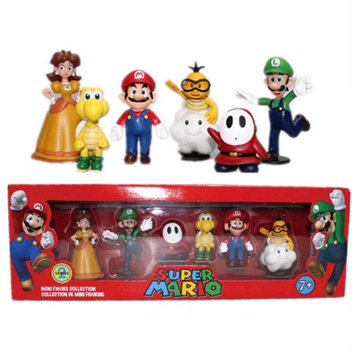 6ชิ้นกล่องสี-super-mario-bros-pvc-ตุ๊กตาขยับแขนขาได้ของเล่นตุ๊กตาโมเดลมีคาแรกเตอร์เกมหุ่นคอลเล็กชันเด็ก