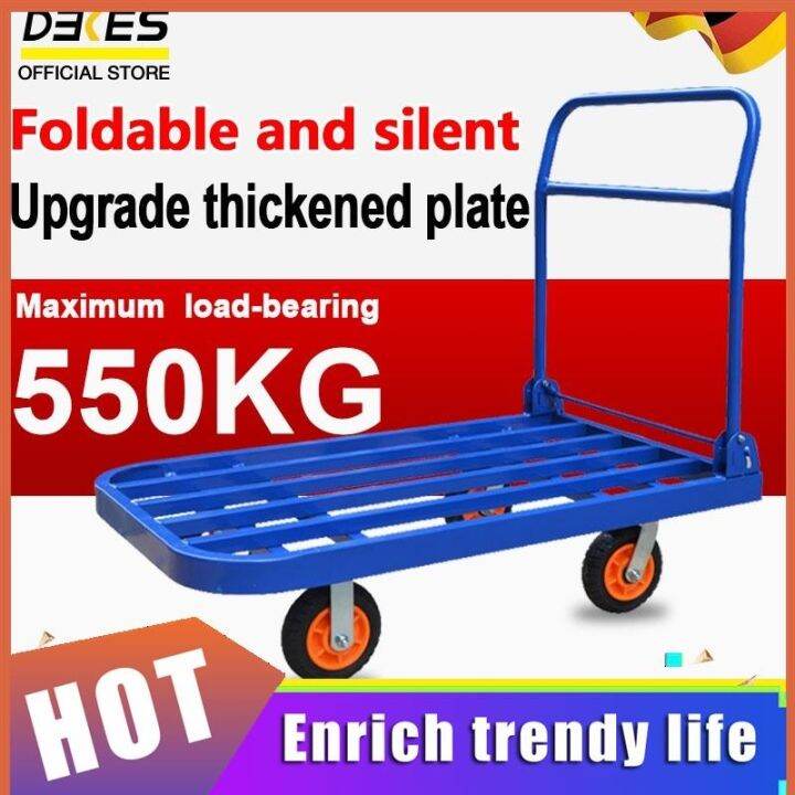 Platform Truck Hand Trolley Foldable Push Cart 550kg 120cm x 65cm