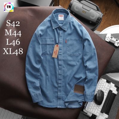 【ราคาถูก】เสื้อแจ็คเก็ตยีนส์ผู้ชาย ทรง Body Mix&amp;Match เข้าได้กับทุกชุด Size:S-M-L-XL