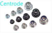 Baja Karbon/Stainless Steel 304/Flange Locknut Hex Nut dengan Pad Flange Nilon Locknut 10Pcs