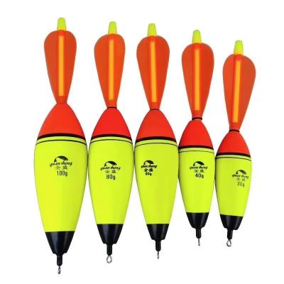 ◄№ 1pc Buoyancy 20g-100g Foam Fishing Float Rotating Wing Floating Elastic Boya Luminous Light Fishing Float Rock Fishing Bobber