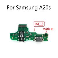 สำหรับ Samsung Galaxy A20S A207F M12 M14 USB ดั้งเดิมชาร์จพอร์ตสายแผงวงจรเคเบิลแบบยืดหยุ่นตัวเชื่อมต่อโมดูลไมโครโฟน