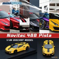 คอลเลกชันโมเดลรถยนต์หล่อขึ้นรูป Limited999ขนาดเล็ก Presale Minidream 1:64 Novitec 488