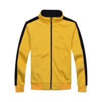 Outdoor Sports Hoodie Jacket Contrast Color Stand Collar Solid Color Zip-up Jacket Autumn and Winter Outdoor Training DownJacket