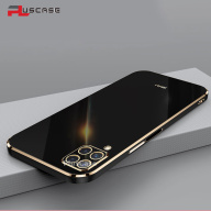 PlusCase cho Samsung Galaxy A12 6D Mạ Vỏ mềm Bảo vệ ống kính Khung vuông thumbnail