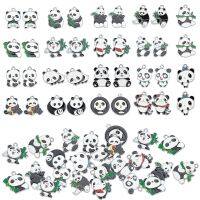 34Pcs 17 Style Alloy Enamel Pendant Panda Mixed Color 2pcs/style