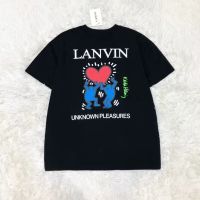 TOP✽₪ Lanvin ฤดูร้อนใหม่ การ์ตูน คอกลม แขนสั้น ด้านหลังคู่ รัก พิมพ์ลาย เสื้อยืด ผู้ชายและผู้หญิง หลวม