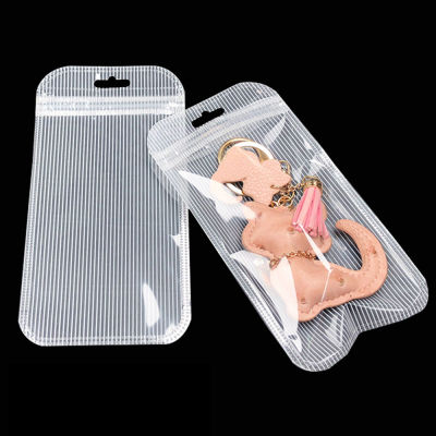 Phone Case PP Package Bags Plastic Ziplock Bags Clear And Frosted White Print Pouches USB Cable Storage Bags With Butterfly Hole