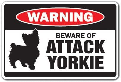 ระวังการโจมตี-yorkie-ป้ายอลูมิเนียมเตือนสัตว์สุนัขยอร์กเชอร์เทอร์เรีย-x-ป้ายอลูมิเนียม