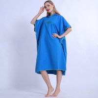 Adults Microfiber Water Absorb Quick Dry Hooded Changing Robe Solid Color Poncho Swim Beach Surf Diving Large Bath Towels Cloak