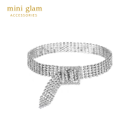 Miniglam Belty Crystal Choker Necklace สร้อยคอโชคเกอร์คริสตัลหัวเข็มขัดสีเงิน