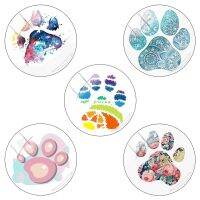 TAFREE Vintage Dog Cat Paw 12mm/15mm/16mm/18mm/20mm/25mm Art Colorful Animlas Footprint Jewelry Accessory AL540