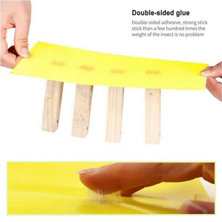 600pcs-sticky-fly-trap-paper-yellow-traps-fruit-flies-insect-glue-catcher-dual-sided-20x15cm