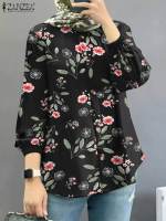 2023 ZANZEA Women Abaya Dubai Muslim Floral Printed Blouse Autumn Long Sleeve Shirt Casual Turkey Tops Female Islamic Blusas