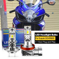 2PCS Canbus LED ไฟหน้ารถจักรยานยนต์สูงต่ำหลอดไฟ H7 H11สำหรับ2006 2007 Suzuki GSXR600 GSXR750สีขาว20000lm 60W